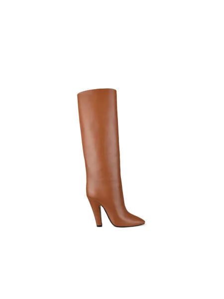 Botki Saint Laurent skórzane brązowe
