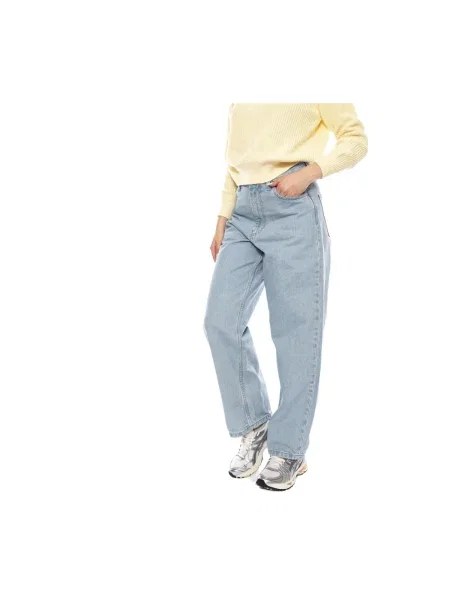 Carhartt WIP jeansy W Brandon Pant high waist niebieskie