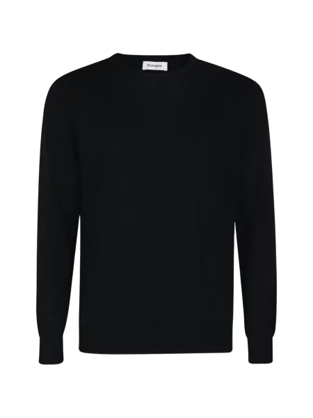 Pulover Kangra cu decolteu rotund negru