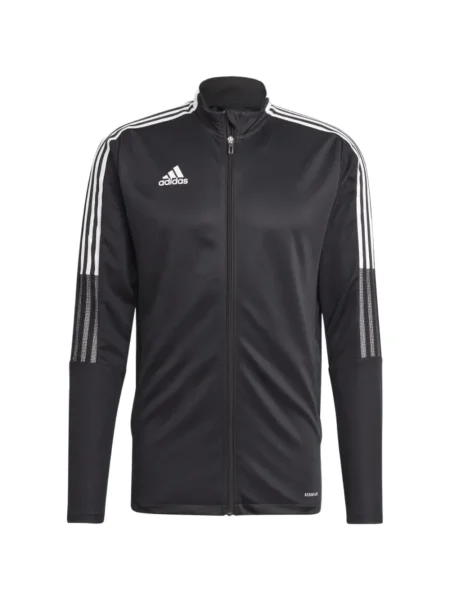 Dzianinowe haftowane polo Adidas w paski szare