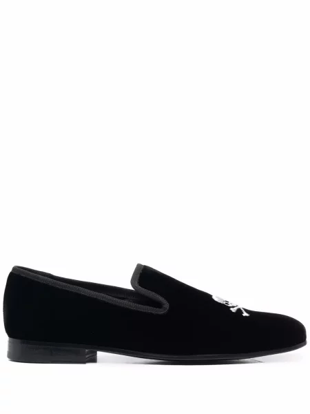 Pantofi loafer Philipp Plein cu broderie de catifea negru