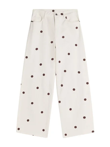 Bershka Jeans ecru / închis maro