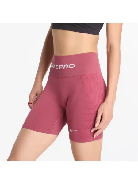 Σορτς Nike Pro Seamless High-Waisted 5" Biker Shorts Pink Smoke/ White M λευκό