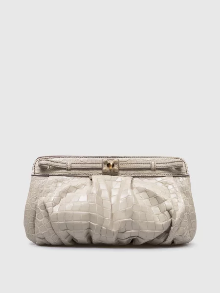 Шкіряний клатч Zagliani зелений