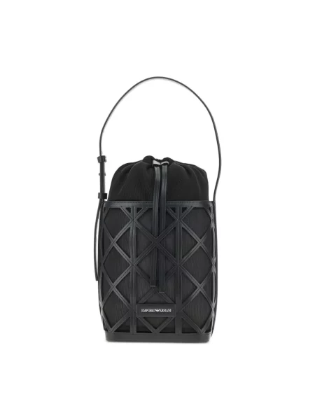 Torebka worek Emporio Armani skórzana czarna