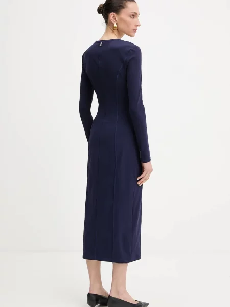 Patrizia Pepe sukienka granatowy maxi dopasowana