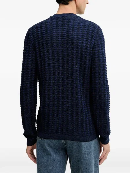 Pulover Armani Exchange cu decolteu în U albastru