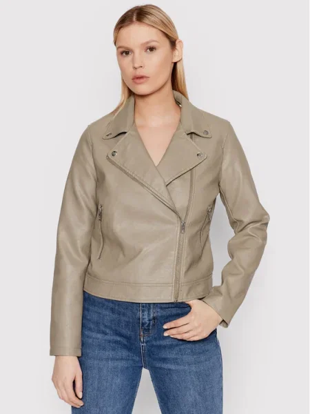 JJXX Geacă din imitație de piele Gail gri