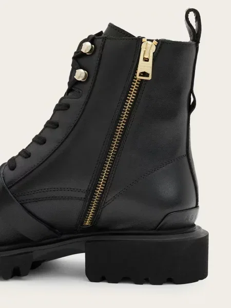 Кожаные ботинки Allsaints черные