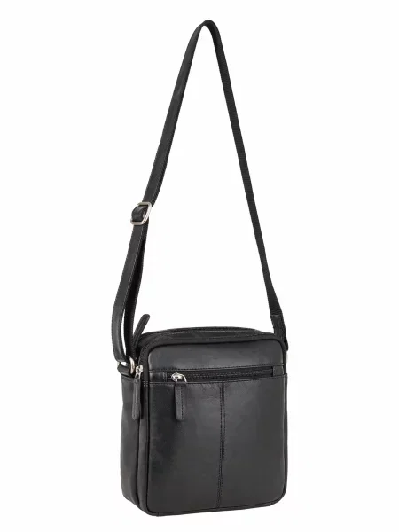 Кожаная сумка через плечо Visconti черная