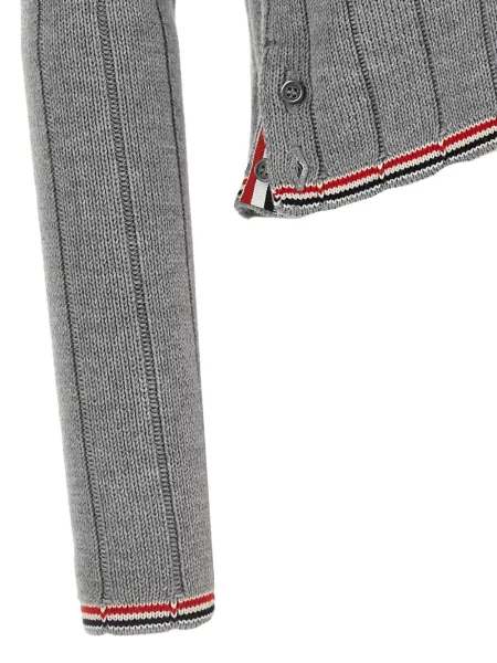 Cardigan Thom Browne cu decolteu în V gri