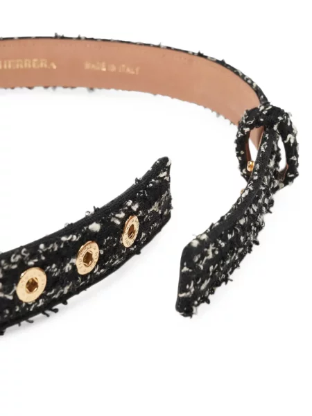 Curea Carolina Herrera cu funde din tweed negru