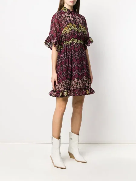 Rochie tip cămașă Dsquared2 cu model floral cu imagine negru
