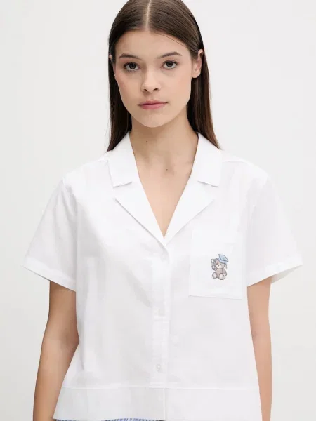 Pyžamová košile Hollister Co. bílá