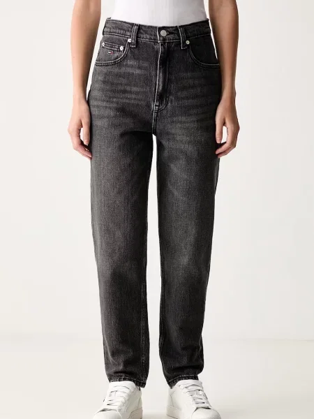Tommy Jeans blugi tapered pentru femei gri