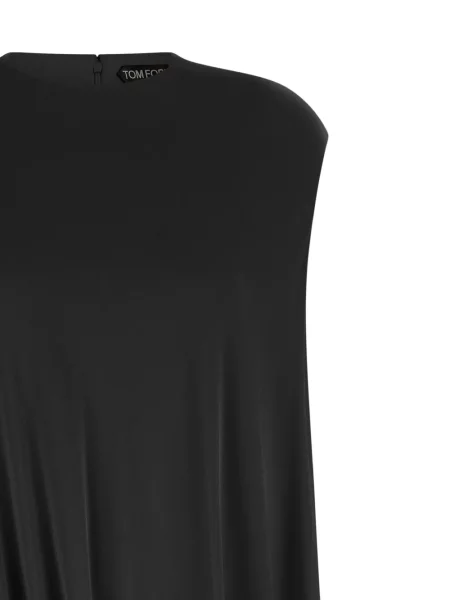 Top Tom Ford asimetric drapat negru