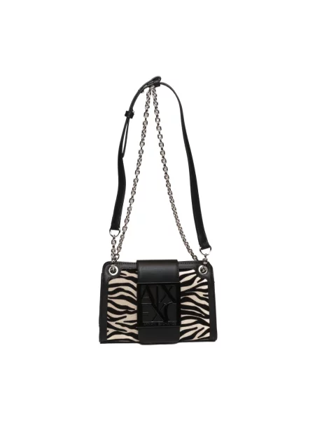 Armani Exchange torebka crossbody z imitacji zamszu czarna