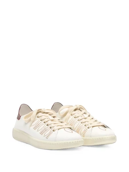 Top Ash din piele alb