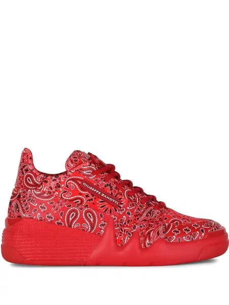 Sneakerși Giuseppe Zanotti cu imagine cu model paisley roșu