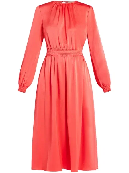 Rochie midi Michael Kors din satin până la genunchi de costum roz