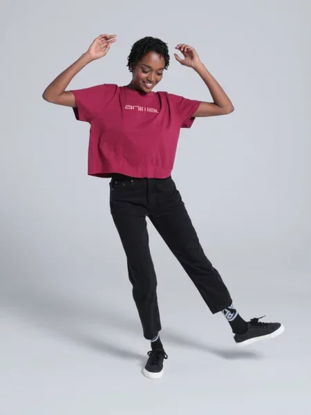 Animal T-shirt Layne organiczny Burgundy