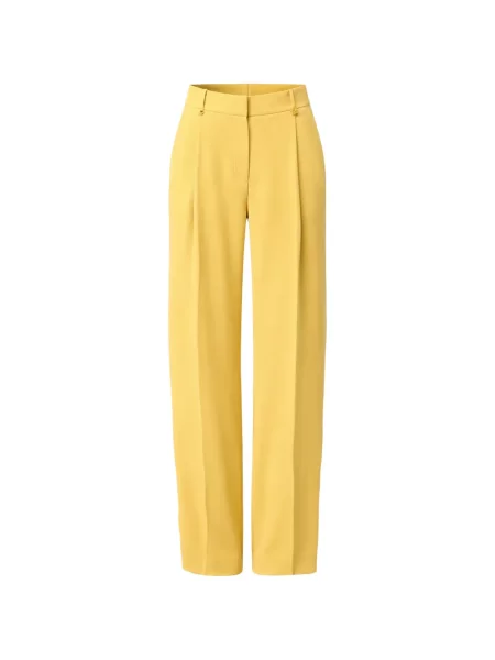 Pantaloni Elisabetta Franchi din crep cu autograf galben
