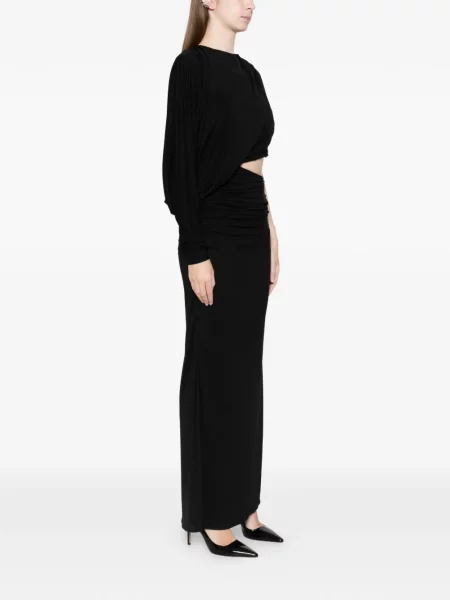 Rochie maxi Axel 113 drapată de costum negru