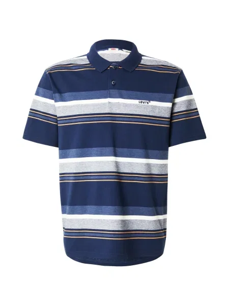 LEVI'S ® Tricou Authentic Polo albastru închis / albastru amestec / portocaliu deschis alb