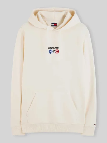 Bluza z kapturem o kroju relaxed fit z czystej bawełny Tommy Jeans biała