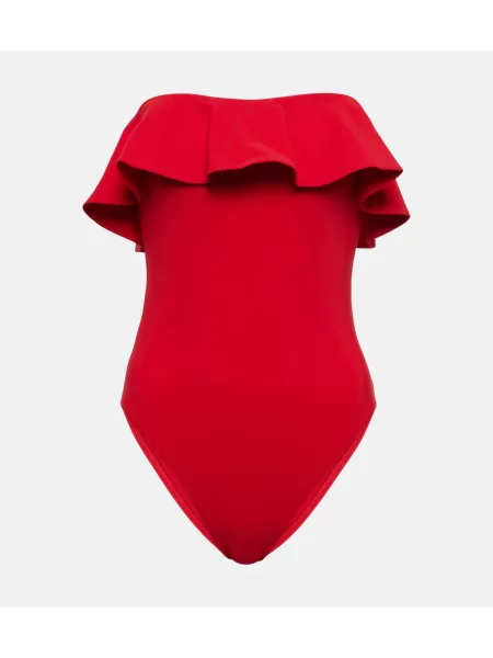 Plavky Karla Colletto s volánmi červená