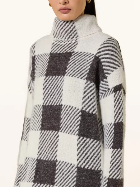 Barbour International Pletené Šaty Amaya režná / tmavě hnědá