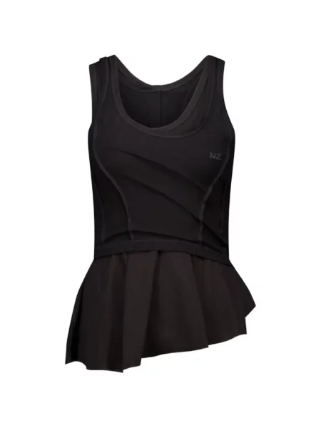 Top Natasha Zinko asimetric negru