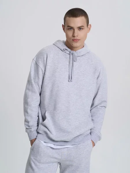 Меланжевое худи Roza серое