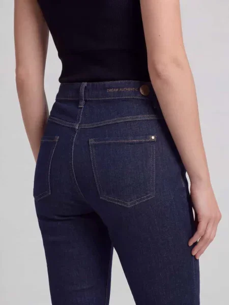 Jeansy o kroju straight fit z mieszanki bawełny model Dream' Mac granatowe