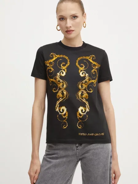 Kratka majica Versace Jeans Couture črna