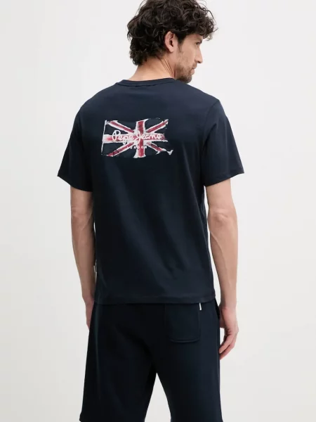 Футболка Pepe Jeans BACK CLAG з аплікацією синій