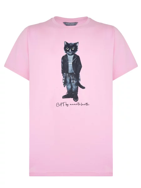 Cat e Lolette Tričko Rocker Cat' ružová