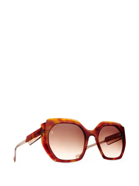 Ochelari de soare Caroline Abram cu imprimeu geometric maro