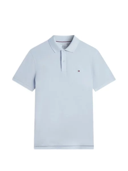 Scurt tricou polo Tommy Hilfiger cu autograf albastru