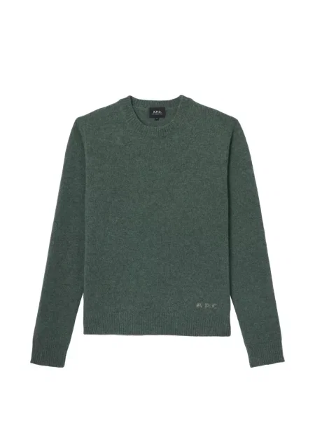 Pulover A.p.c. cu decolteu rotund verde