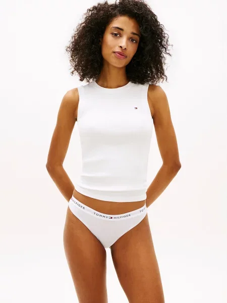 Tommy Hilfiger Underwear Tangá Essential námornícka modrá / sivá / čierna biela