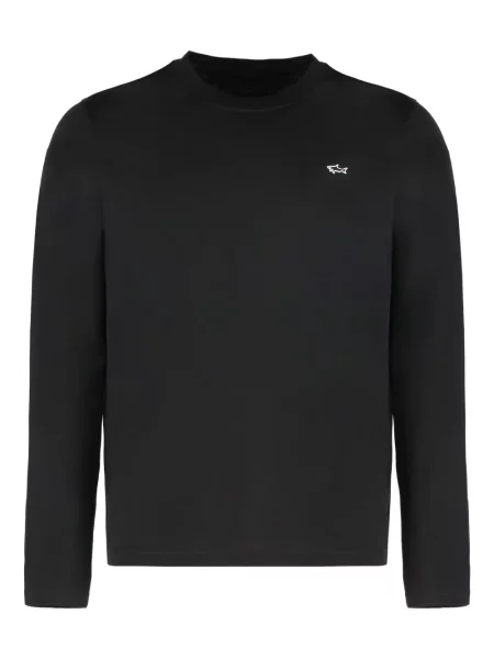 Lung tricou Paul & Shark cu broderie negru