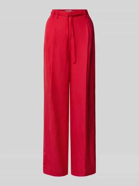 Spodnie Wide Leg z mieszanki lnu z Christian Berg Woman Selection czerwone