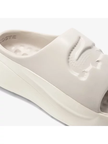 Lacoste Klapki Croco Beżowy białe