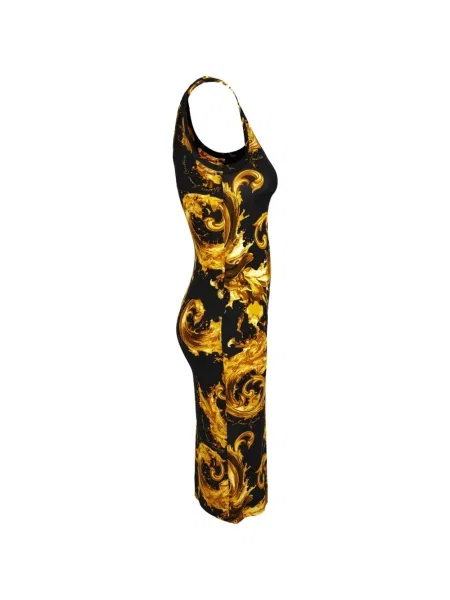 Костюм дънкова рокля Versace Jeans Couture с принт черно