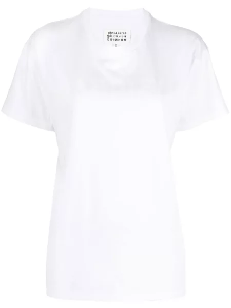 Tricou Maison Margiela cu decolteu rotund alb