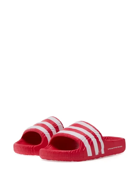 Papuci de casă Adidas cu dungi plasă roșu