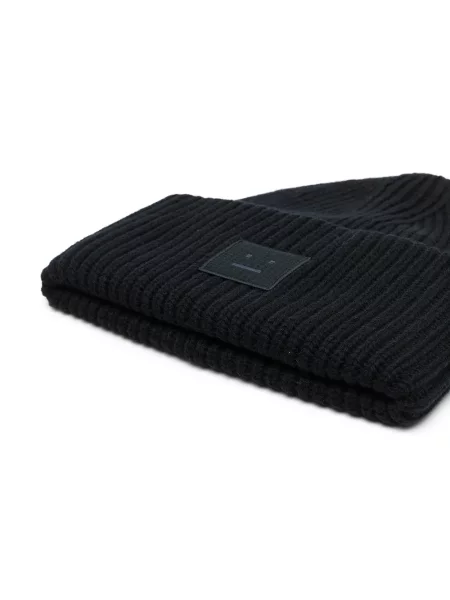 Czapka Acne Studios prążkowana czarna