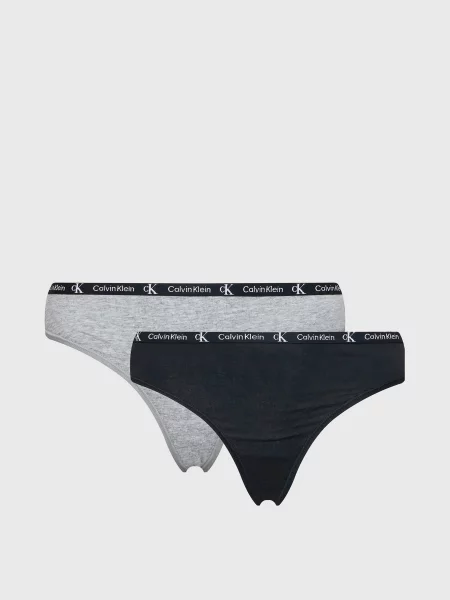 Calvin Klein Underwear Modern Thong Набір трусів Сірий/чорний Бавовна/еластан чорні