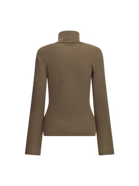 Sweter z golfem Max Mara wełniany do golfa brązowy